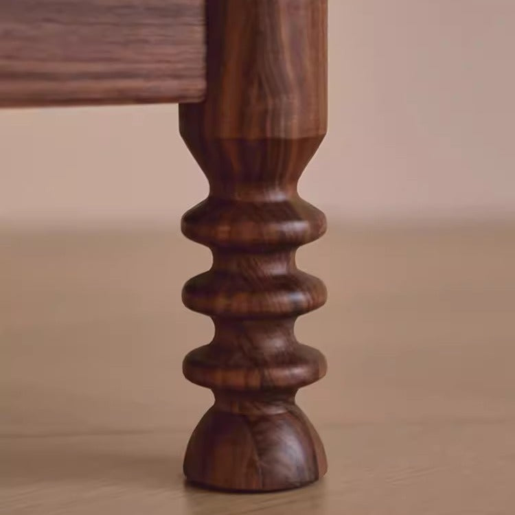 Solid Wood Nightstand with Two Drawers – Classic Walnut Finish